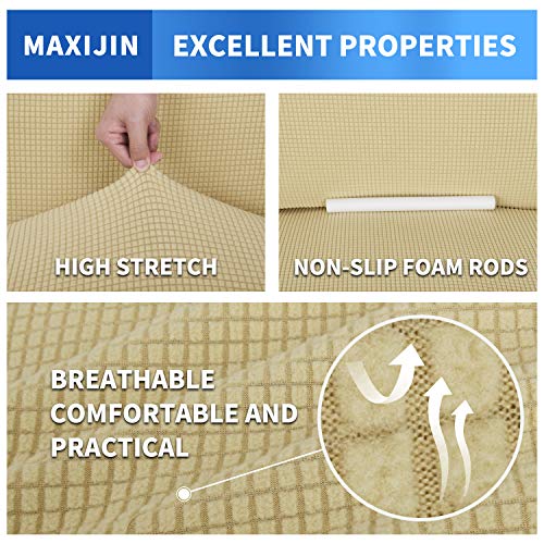 MAXIJIN Chair Covers for Living Room 1 Piece Stretch Sofa Chair Slipcovers with Arms (31"-46") Furniture Protector for Dog Pet Couch Armchair Cover (Chair, Diamond Pattern Light Gray)