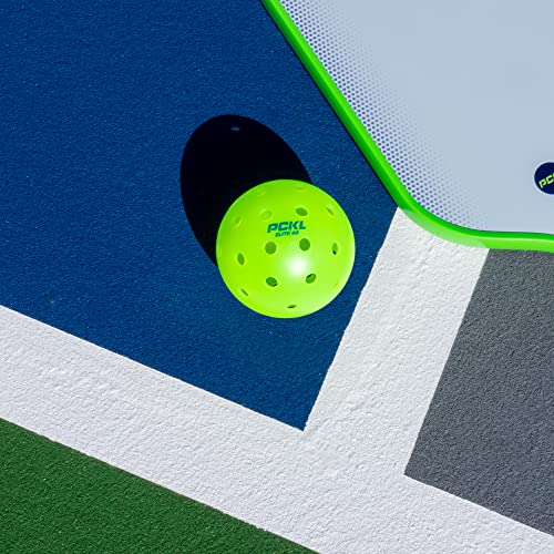 PCKL Elite 40 Pickleball Balls Cold Weather Rated | Tournament and Competition Ball | 4 Pack of Balls | 50 Pack | 100 Bulk Pack | USA Pickleball Approved (4 Pack, Neon Green)