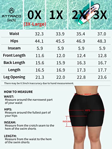 ATTRACO Swim Shorts Women Plus Size High Waist Swimsuit Bottoms Board Shorts Navy 2X