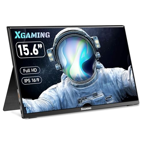 Portable Monitor 15.6 inch, FHD 1080p Computer Monitor, Ultra-Slim External Monitor for Laptop,Tablet, Mac, Phone, Xbox Switch, USB HDMI Display, 16:9 IPS, Low Blue Light Eye Care PC Built-in Speakers