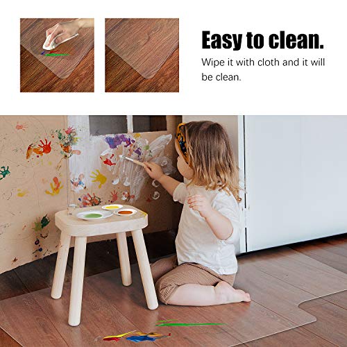 Vicwe Hardwood Floor Office Chair mat, 36 x 48 inches Clear Desk Hard Floor Chair Mat Protector, Office Mats for Rolling Chairs, with Lip