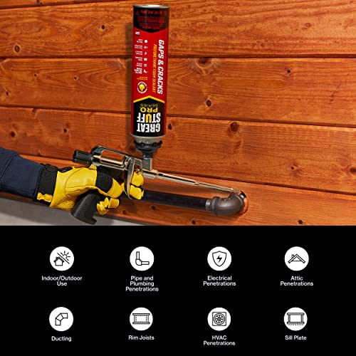 Great Stuff PRO Gaps & Cracks | Gun-Applied Insulating Foam Sealant, 24 oz. – Cream (12 Pack), 341557