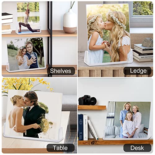 AMEITECH Acrylic Picture Frame 2 Pack - 4x6 Inch Photo Frames with Acrylic Base and Acrylic Glass Covers for Tabletop or Desktop Display,Horizontal and Vertical - Clear