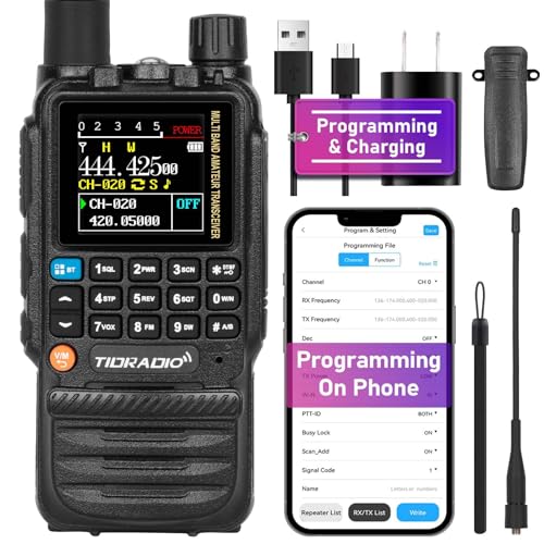 TIDRADIO TD-H3 GMRS Radio Multi-Band Receiving Long Range Walkie Talkies,USB-C Programming & Charging,2500mAh Battery,AM/FM Reception,Wireless Radio Replication,DTMF NOAA VOX SCAN,Support Chirp