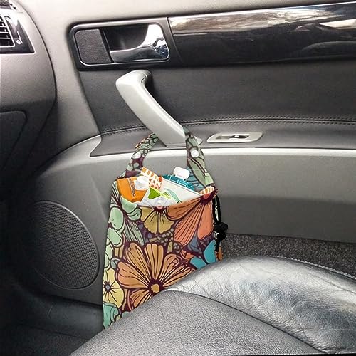 DISNIMO Halloween Cat Car Trash Bag Hanging Foldable Leakproof Car Back Seat Organizer Durable Waste Bag Portable Garbage Can for Travelling Camping Fishing Multifunctional Car Accessories