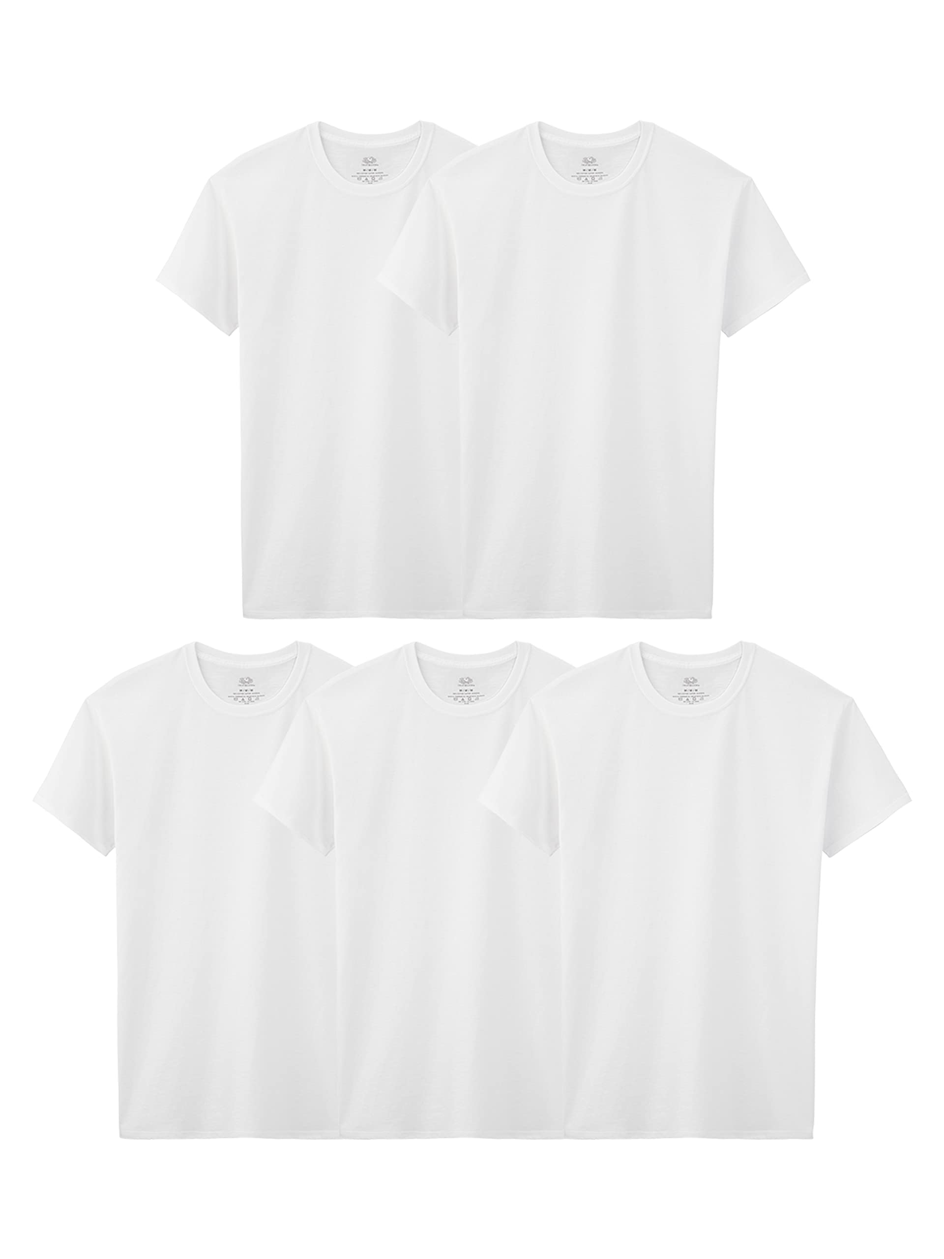 Fruit Of The Loom Boys Eversoft Cotton Undershirts, T Shirts & Tank Tops Underwear, T Shirt - Boys - 5 Pack - White, Medium US