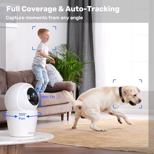 CZEview 3K 5MP Security Camera Indoor, 2.4/5Ghz WiFi Pet Camera Baby Monitor with Phone App, Remote Pan Tilt Zoom, Night Vision, Motion Detection, Auto Tracking, Two Way Talk