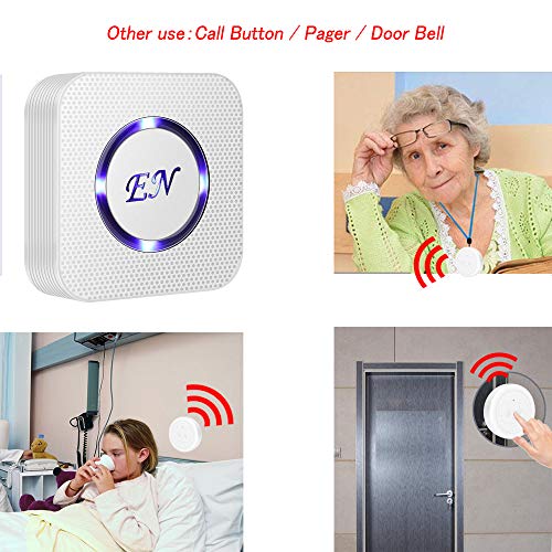 EverNary Dog Door Bell,Smart Wireless Dog Doorbells for Potty Training, Dog Bells with Waterproof Touch Button, Door Bell for Dogs to Go Outside (1 Receiver and 1 Transmitter), White