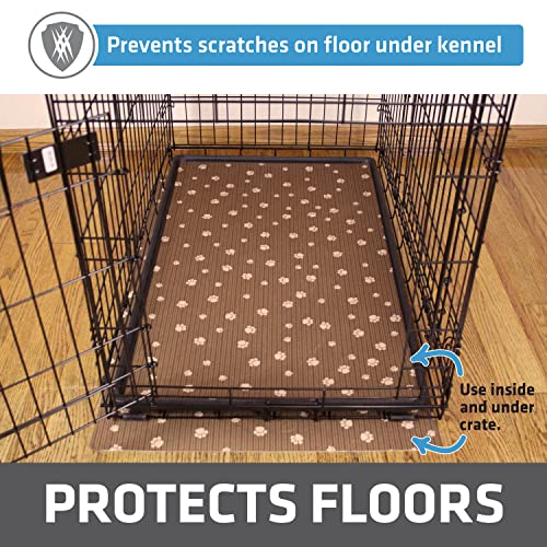 Drymate Dog Crate Mat Liner, Absorbs Urine, Waterproof, Non-Slip, Washable Puppy Pee Pad for Kennel Training - Use Under Pet Cage to Protect Floors, Thin Cut to Fit Design (USA Made) (Brown)(27"x42")