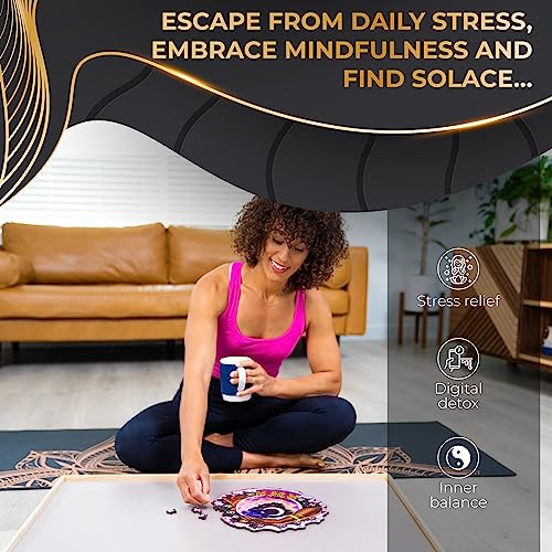 ZenChalet - Yoga Pose Jigsaw Puzzles for Adults 200 Piece - Unique Wooden Puzzles for Adults, Great Brain Teaser - Extraordinary Gift for Friends and Family - Perfect for Relaxation and Focus