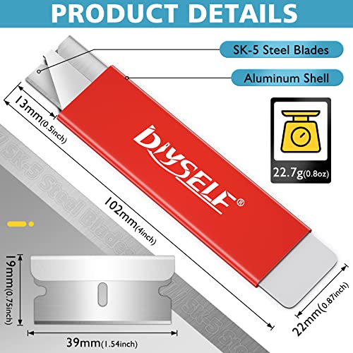 DIYSELF Box Cutters, 12 Pack Box Cutter Retractable, Box Cutter Knife with Single Edge Razor Blade, Utility Knife All Metal Shell, Box, Letter Opener for Packages, Boxes, and Paper, Work Knife for Men