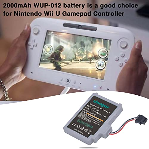 Uwayor 6600mAh Wii U Gamepad Battery, Rechargeable Battery for Nintendo Wii U Gamepad WUP-001 WUP-010 WUP-012 with Screwdriver