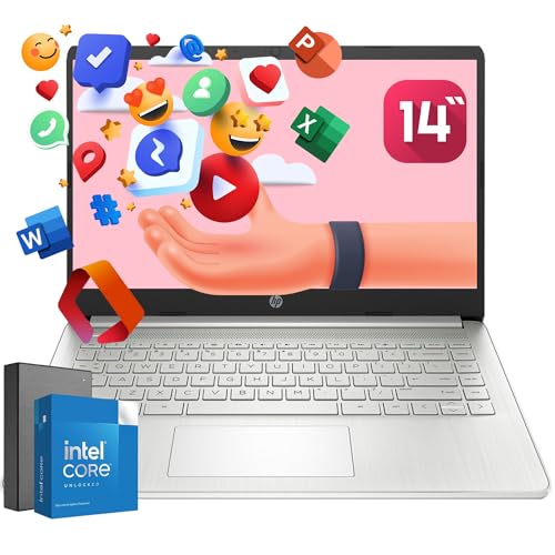 HP Newest Essential 14 Everyday Laptop with Free AI-Powered Microsoft 365, 16GB RAM, 640GB Storage(512GB PCIe SSD and P-100 128GB External Drive), Intel 4-Core Processor, 14" HD Display, Windows 11