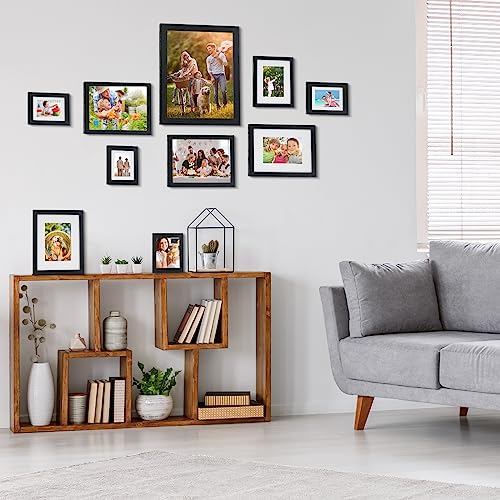 Nacial 4x6 Picture Frame Set of 2, Picture Frames with Tempered Glass, Display Pictures 3.5x5 with Mat or 4x6 Without Mat, Wall Gallery Photo Frames, Horizontal and Vertical Formats for Table