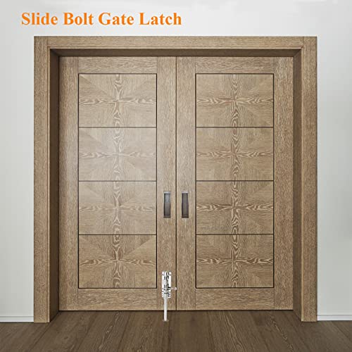 10in Slide Bolt Gate Latch 304 Stainless Steel Barrel Bolt Latch Heavy Duty Door Security Lock Thickened Door Latches Hardware with Mounting Screws for Barn Fence Shed Basement