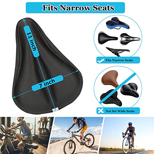Geronmine Gel Bike Seat Cover Padded for Bicycle Saddle for Women & Men, Most Comfortable Seat Cushion Cover, Soft for Spin Indoor Outdoor Cycling Class Mountain Stationary Bikes