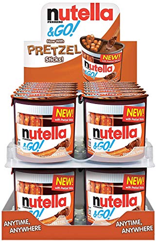 Nutella & GO! Bulk 24 Pack, Hazelnut and Cocoa Spread with Pretzel Sticks, Snack Cups, 1.9 oz Each