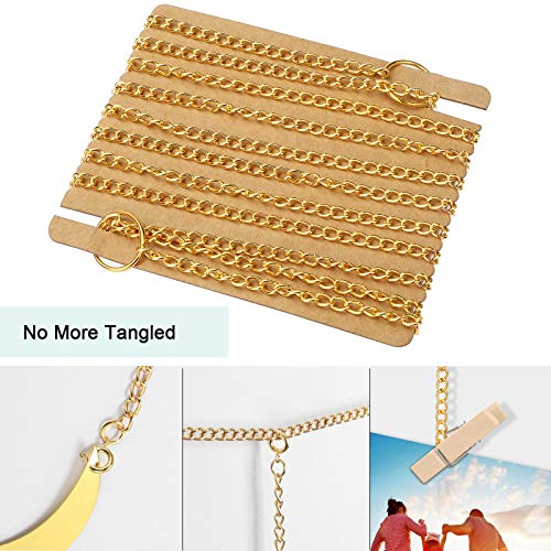EEEKit Hanging Photo Display, Moon Garland with Chains & 20 Wood Clips, DIY Picture Frames Collage Photo Wall Display for Home Office Xmas Bedroom College Dorm Room Decoration, Ideal Girls Gift, Gold