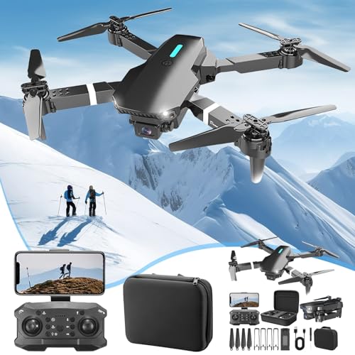 Generic Drone with Camera, 1080P HD RC Drone WiFi FPV Foldable Drone, 3 Flight Speed, Altitude Hold, Headless Mode, RC Quadcopter for Beginners Adults, Kids Toy Lightning Deals Of Today