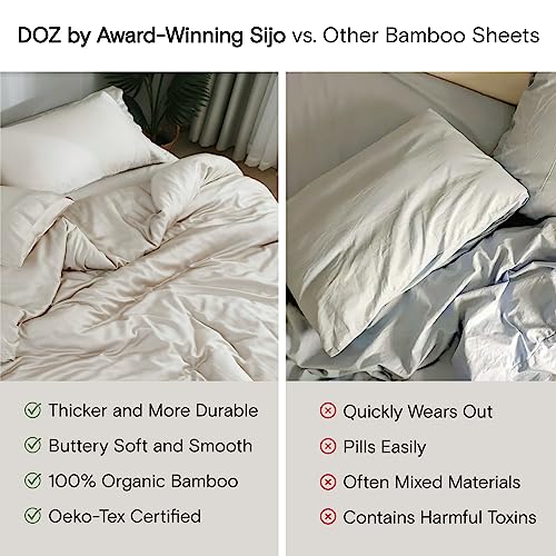 DOZ Duvet Cover Set, 100% Viscose derived from Bamboo, Organically Grown, Buttery Soft, Cooling Duvet Covers, High GSM, 1 Duvet Cover and 1 Pillowcase, 70"x90" (Clay, Twin/Twin XL)