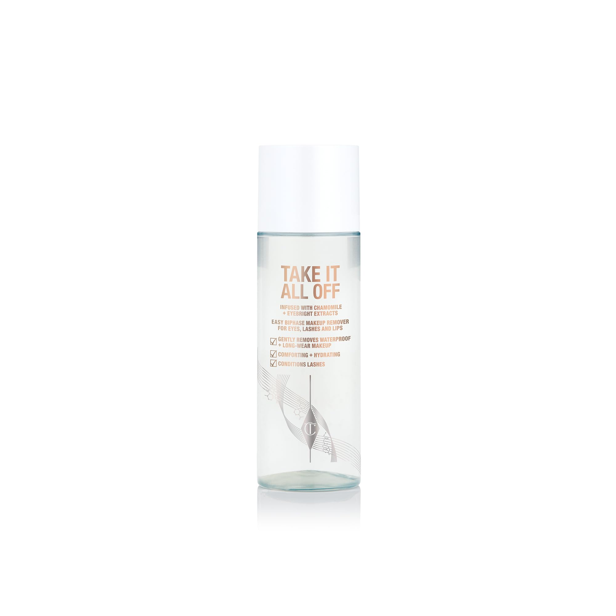 Charlotte Tilbury Take It All Off Makeup Remover - Bi-Phase Cleansing Oil Makeup Remover Enriched with Soothing Camomile to Condition Lashes & Lips - Removes Waterproof Formulas (120ml)