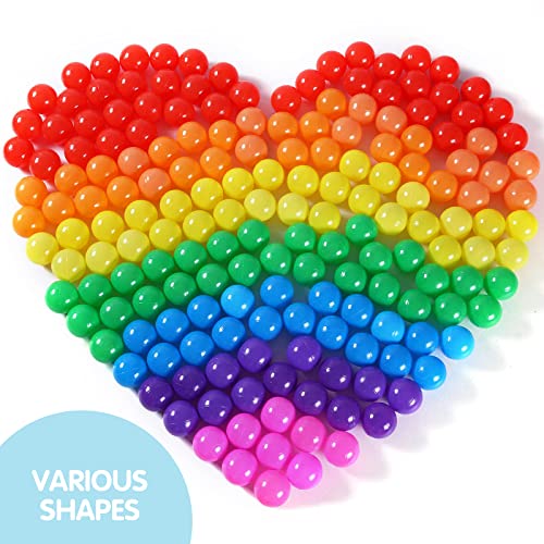 GUESVOT Ball Pit Balls Plastic Balls for Ball Pit BPA Free Plastic Balls Crush and Smash Proof Ball 100pcs 2.2" Set for Toddlers for Play Tent Tunnel (7Colors)