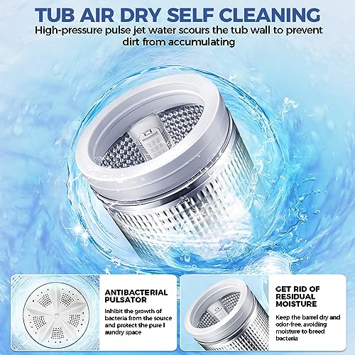 Nictemaw Portable Washing Machine 15.6Lbs Large Capacity 2.1 Cu.ft Laundry Machine with 10 Programs and 8 Water Levels Selections Compact Washer Machine for Apartment, Home, Dorms, Rv