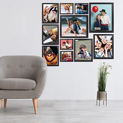Brown Wooden Picture Frames 16x20 - Natural Rustic Solid Wood Thick Borders, Wall Mounting Poster Photo Frames