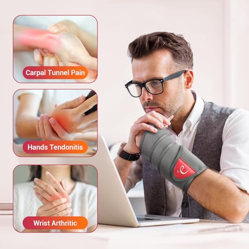 Comfytemp Hand Heating Pad for Carpal Tunnel Relief, FSA HSA Eligible Wrist Heating Pad for Achilles Tendonitis Relief, USB Wearable Wrist Heating Pad for Wrist Pain Relief, Birthday Gifts for Mom Dad