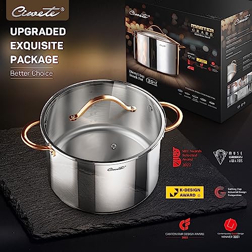 Ciwete 3 Qt Saucepan with Lid - Upgraded Package - 3 Quart 18/10 Stainless Steel Sauce Pan with Mirror Polishing and 2 Sacles, Induction Cookware, Small Pot for Cooking, Dishwasher Safe Oven Safe