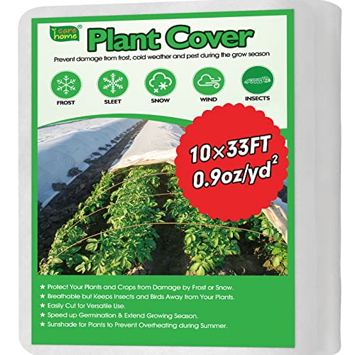 10 x 30 Ft Plant Covers Freeze Protection, Reusable Floating Row Cover Netting for Plants Vegetables Flowers Fruits Frost Protection 0.9oz/yd² for Garden Use