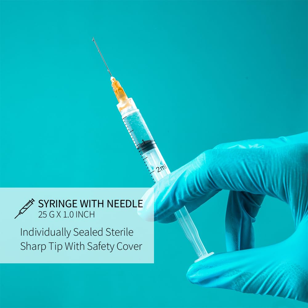 10 Pack 3ml Syringes with Needle - 25G, 1.0 inch Needle Luer Lock Syringe Individually Packaged