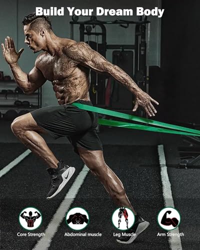 Resistance Bands Set, Pull Up Bands - Workout Bands, Eexercise Bands, Long Resistance Bands for Working Out, Fitness, Training, Physical Therapy for Men Women - Blue