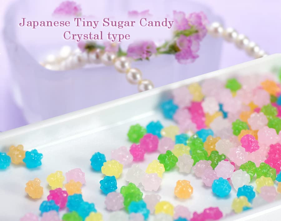 Mayca Moon Konpeito Candy Crystal type Bijou Jewel Can Japanese Tiny Sugar Candy 100g (Blue Bijou & Rainbow)