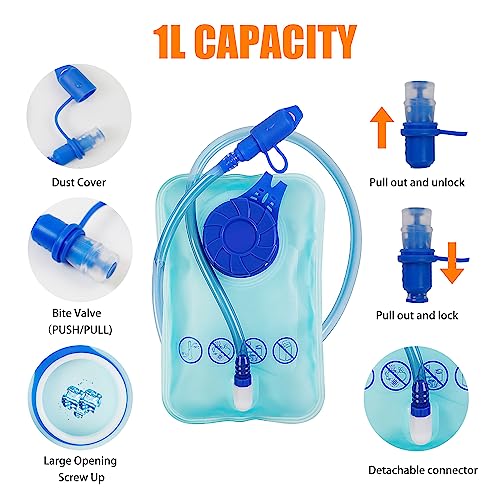 Zavothy Lightweight Mini Hydration Backpack with 1L Water Bladder Water Backpack Hydration Pack for Cycling Running Biking Small Hiking Backpack Green