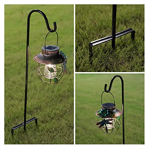 EXCMARK Shepherd Hook 32 inch 1/2 inch Thick Use at Weddings, Hanging Solar Lights, Lanterns, Bird Feeders, Metal Hanger Hook (Black,32inch). U.S. Patent.