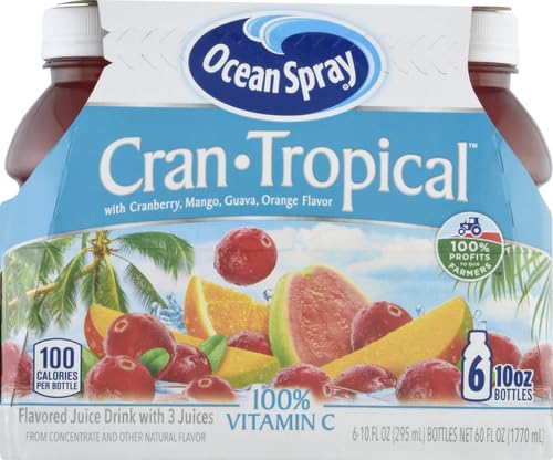 Ocean Spray® Cran-Tropical™ Cranberry Tropical Juice Drinks, 10 Fl Oz Bottles, 6 Count (Pack of 1)