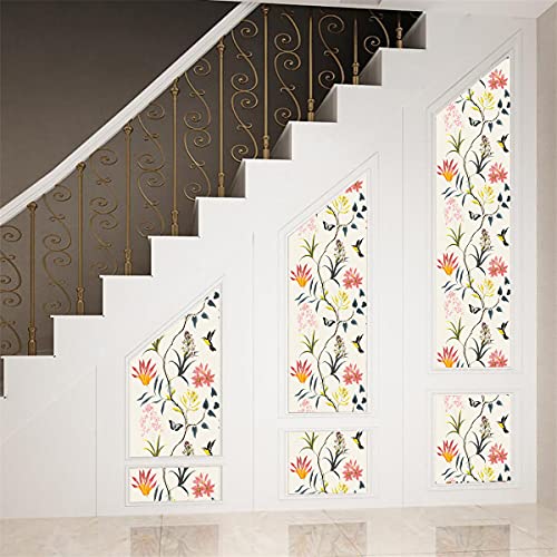 Orainege Floral Peel and Stick Wallpaper Vintage Floral Wallpaper 17.7in x 78.7in Floral Contact Paper Peel and Stick Bird Removable Wallpaper Flowers Butterfly Self Adhesive Wall Paper Bathroom