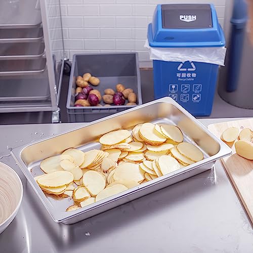 EGGKITPO Full Size Steam Table Pans 6-Pack 2.5 Inch Restaurant Stainless Steel Pan Commercial Catering Food Pan for Commercial Kitchen Supplies