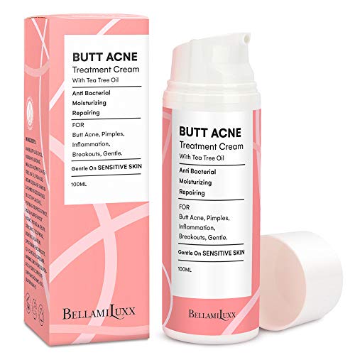BellamiLuxx Butt Acne Clearing Treatment: with 2% Salicylic Acid and Tea Tree Oil, Effective Body Acne Treatment and Folliculitis Treatment, Butt Acne Cream for Reduce Body Acne