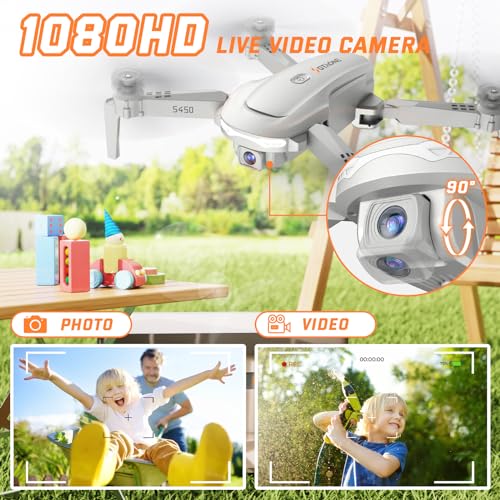 SOTAONE S450 Drone with Camera for Adults, 1080P HD FPV Drones for Kids with One Key Take Off/Land, Altitude Hold, Mini Foldable Drone with 2 Batteries, RC Quadcopter Toys Gifts for Beginners