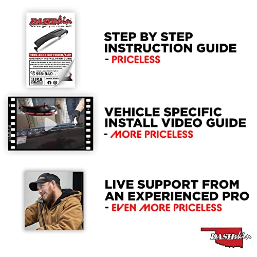 DashSkin Molded Dash Cover Cap Compatible with 2000-2006 Tahoe Suburban Yukon Avalanche & 1999-2006 Silverado Sierra in Black - Made in The USA