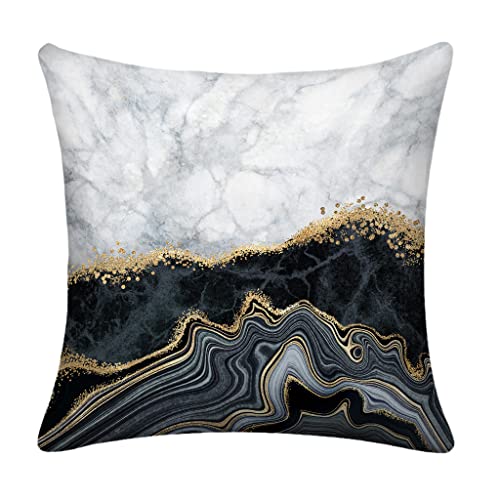 LHAIFA Black Gold Pillow Covers Couch Pillows for Living Room 18x18 Set of 4 Marble Abstract Sofa Pillows Decorative Pillows for Couch Bed Living Room Sofa Outdoor Car Pillow Covers