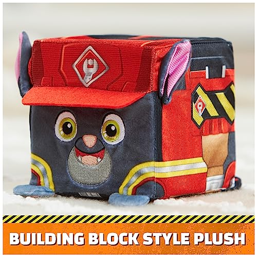 Rubble & Crew Stuffed Animals, Charger, 4-Inch Cube-Shaped Plush Toy for Kids Ages 3 and Up