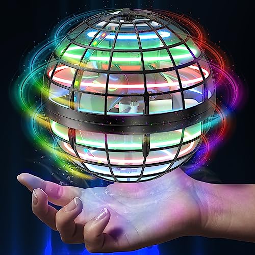 AMERFIST 2024 Flying Orb Ball Toy,Cosmic Globe Boomerang Hover Ball Galactic Fidget Spinner, Hand Drone Orbit, Cool Toys Gift for 6 7 8 9 10+ Year Old Boys Girls Teens Outdoor Toys(Black)