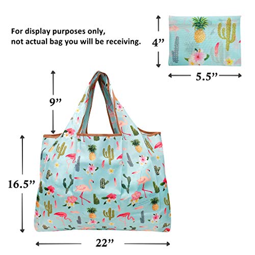 Wrapables Durable and Large Nylon Reusable Shopping Bag (Bouquet)