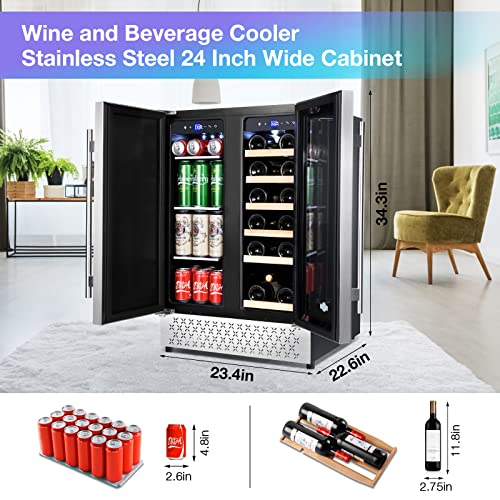 Tylza Beverage Refrigerator 15 Inch Wide, Mini Fridge Stainless Steel Under Counter Beverage Cooler, 130 Cans Beer Fridge with Built-in and Freestanding Beverage Fridge TYBC100SD