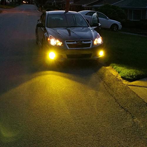 Alla Lighting 2800lm H8 H11 H16 LED Fog Lights Bulbs, 3200K Golden Yellow DRL Replacement for Cars, Trucks, Xtreme Super Bright COB-72 SMD Upgrade