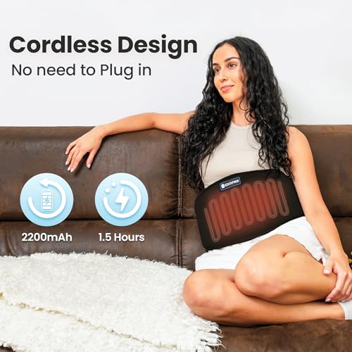 COMFIER Cordless Heating Pad for Back Pain Relief,Lower Back Massaager with Heat, Heat Pads for Back,Cramps,Lumbar,Abdominal,Leg, Arthritic Pain, Father's Day Gifts from Kids