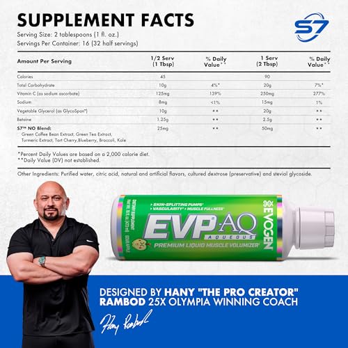 Evogen EVP AQ - Liquid Glycerol Muscle Volumizer | Pre Workout for Pumps, Vascularity, & Hydration | Premium Preworkout for Men & Women | Sour Apple | 16 fl oz